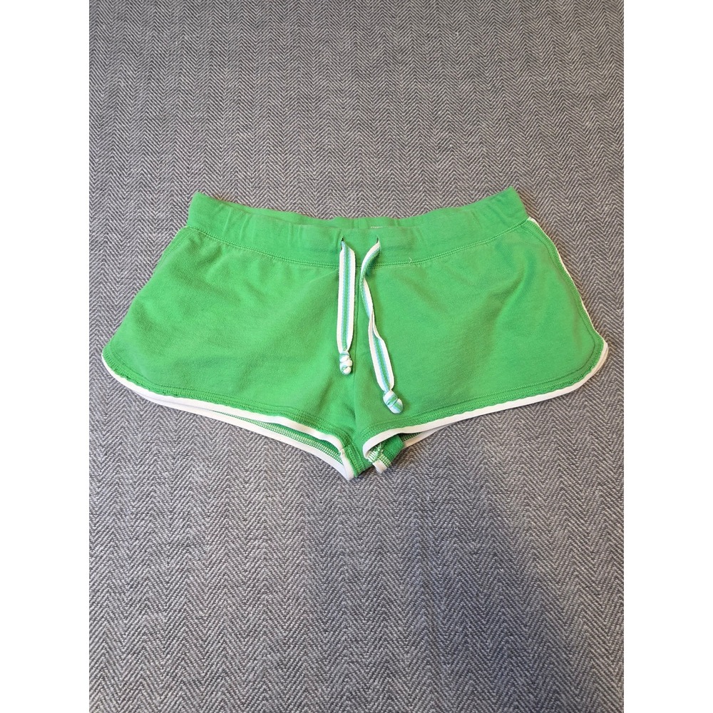 Xhilaration Lounge Shorts Womens Large Green Dolphin Hem Drawstring Waist Preppy